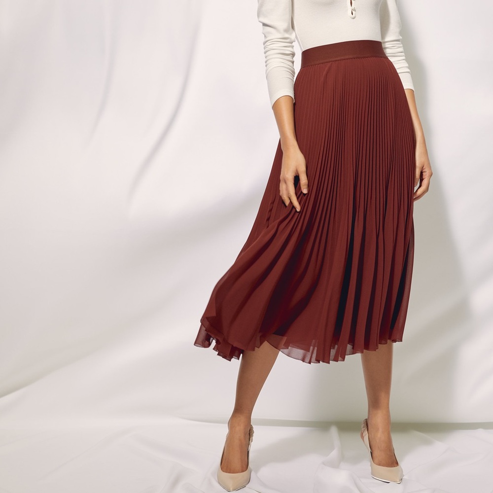 Aritzia XS Wilfred Twirl Skirt in Truffle